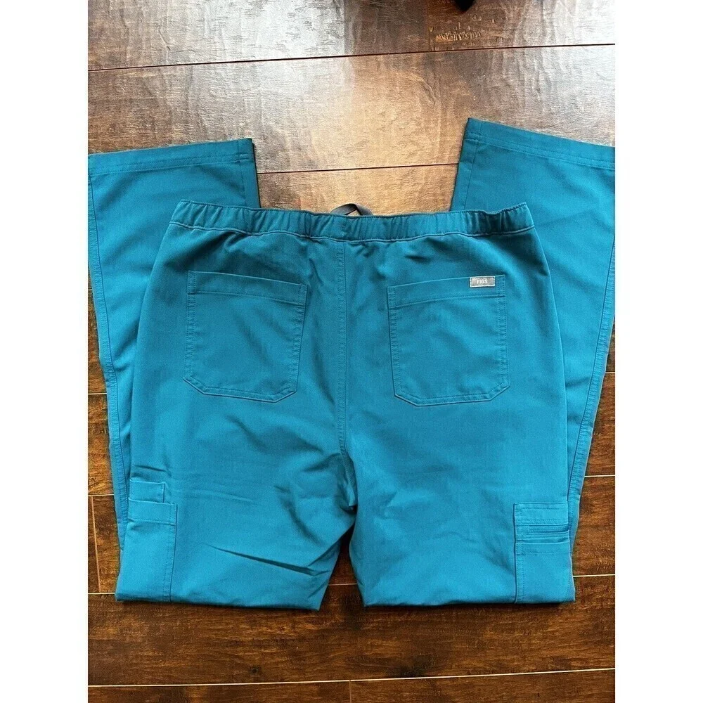 Figs Technical Collection Mens Blue Straight Leg Scrub Pants Sz L